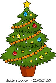 Christmas Tree Cartoon Colored Clipart 