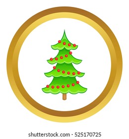 Christmas tree in cartoon style isolated on white background vector illustration