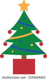 Weihnachtsbaumcartoon auf Vektorgrafik