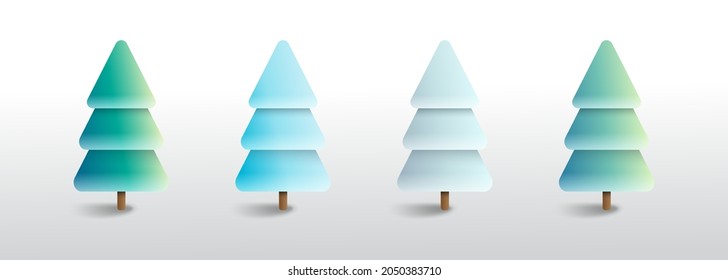 Christmas tree cartoon vector collection