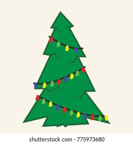 Christmas tree cartoon vector. free space for text.