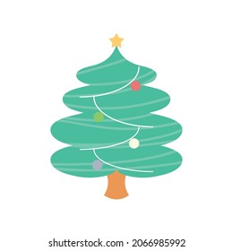 christmas tree cartoon vector icon