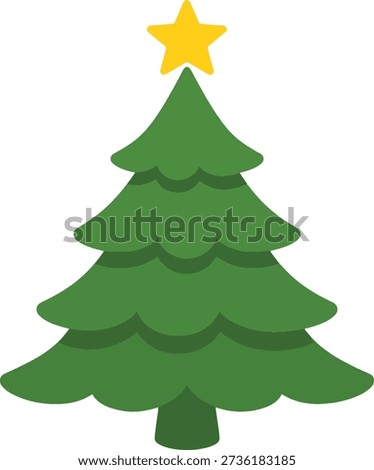 Christmas Tree Cartoon Vector Icon