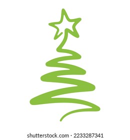 Christmas tree. Cartoon. Vector illustration