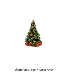 Christmas tree cartoon. Vector illustration