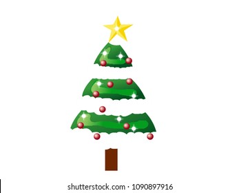 Christmas Tree - Cartoon Vector Image 