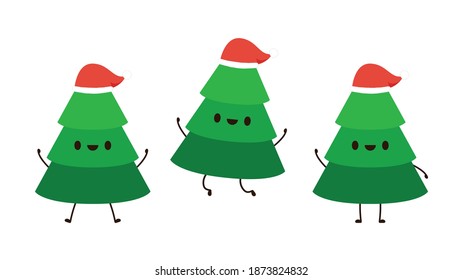 Christmas tree character design. Christmas tree  vector.