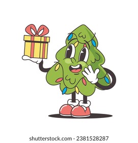 Christmas Tree Character, The Grooviest Gift Bearer, Rocking Around With Giftbox, Ready To Jive Its Way Into Your Heart