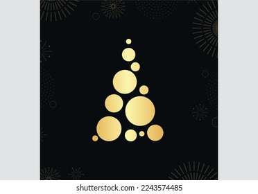 Christmas tree circles golden gradient