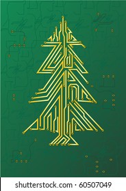 Christmas Tree Circuit - IT celebration concept