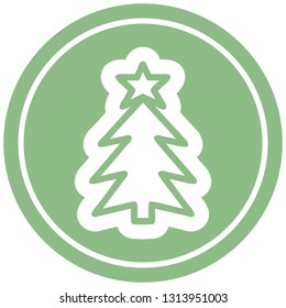 símbolo circular de árbol de navidad