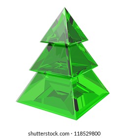 Christmas tree clear glass object. Vector illustration