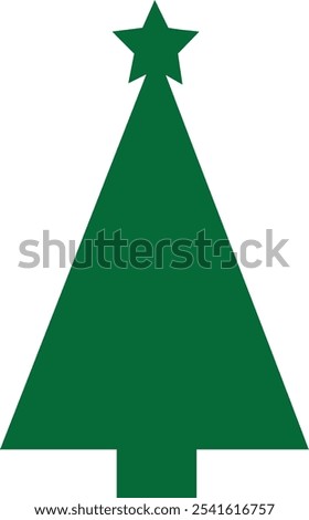 Christmas tree clip art design on plain white transparent isolated background for card, shirt, hoodie, sweatshirt, apparel, card, tag, mug, icon, poster or badge