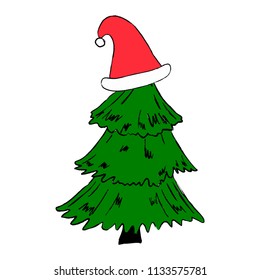 Christmas tree clipart isolated vector illustration, Xmas seasonal collection