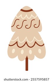 Christmas tree clipart. Merry Christmas clipart. Christmas festive hand draw object. Vector illustration in flat style
