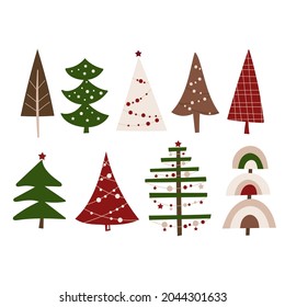 Weihnachtsbaumklammer-Set. Vektorgrafik.