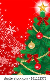 Christmas tree Close up, Red color Back ground -EPS10
