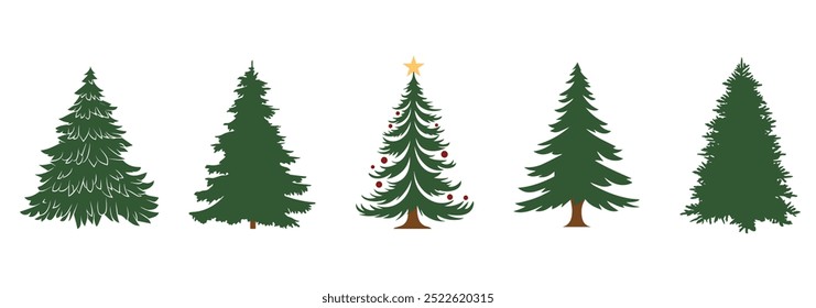 
Christmas tree collection, decorative Christmas tree, marry Christmas 
