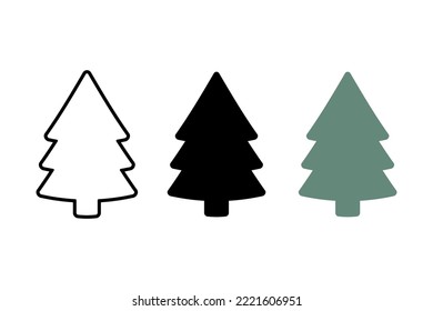 Christmas tree collection design. Vector illustration.