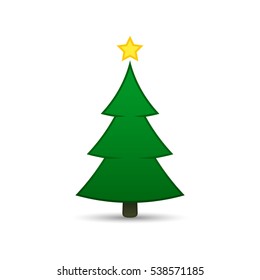 Christmas tree color gradient green icon, vector sign.