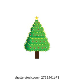 Christmas tree color vector illustration design