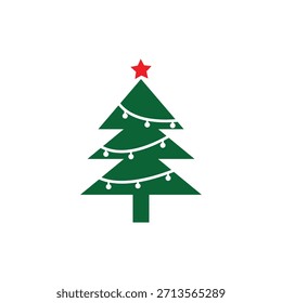 Diseño de Ilustración vectorial de color de árbol de Navidad