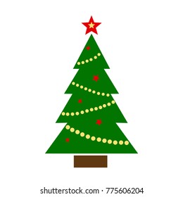 Christmas tree, colored icon. Vector illustration