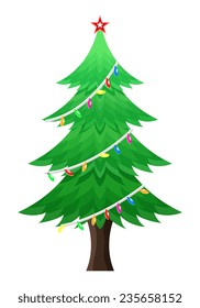 Christmas Tree with Colored Lights