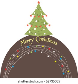 Christmas tree with colorful decoration. Vector illustration