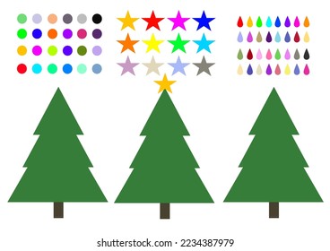 Christmas tree and colorful decorations.