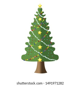 Christmas tree with colorful decorations, Merry Christmas