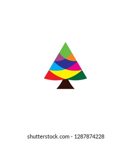 christmas tree colorful geometric icon design