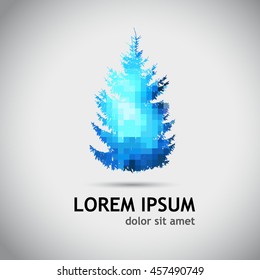 Christmas tree colorful mosaic of squares. Vector