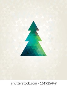 christmas tree with colorful triangle diamonds