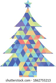 christmas tree colorful triangle star