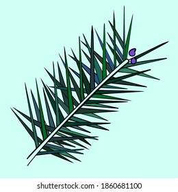 Christmas tree coloring element on light blue background