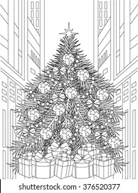 Christmas tree coloring page