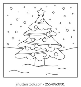 Christmas tree coloring pages for kids. Trace and color Christmas tree. Holiday seasons worksheet printable for kids. Christmas worksheet.