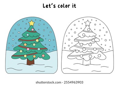 Christmas tree coloring pages for kids. Trace and color Christmas tree. Holiday seasons worksheet printable for kids. Christmas worksheet.