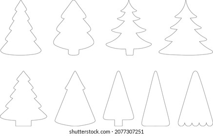 ilustración vectorial de color de árbol de Navidad