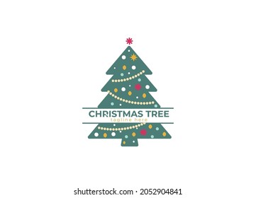 Christmas tree Coloring vector template
