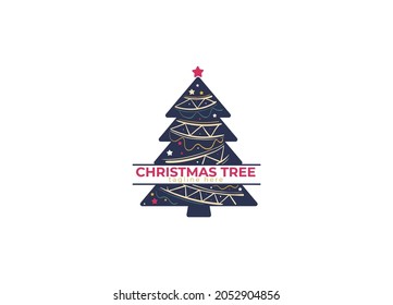 Christmas tree Coloring vector template
