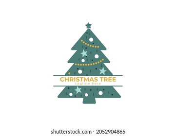 Christmas tree Coloring vector template
