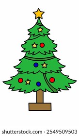 Weihnachtsbaum Farbe Vektorgrafik 