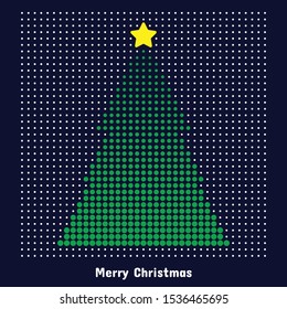 Christmas tree combined by several dots - design for greeting card and multi purpose - Vector illustration