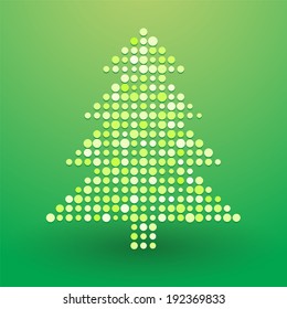 Christmas tree composed of polka dots