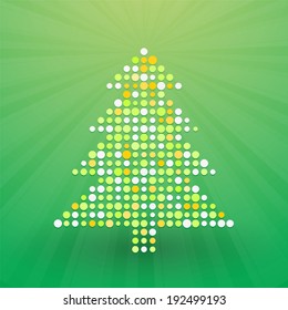 Christmas tree composed of polka dots