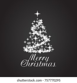 Christmas tree concept card or phone wallpaper
