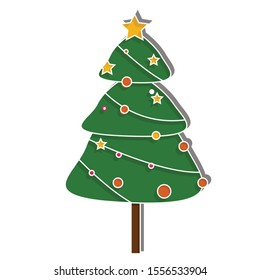 Christmas tree concept. Creative idea design. Flat vector illustration use for your project. 