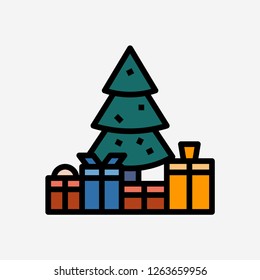 Christmas tree concept line icon. Christmas tree concept outline symbol design. Can be used for web and mobile UI/UX. Modern vector style.